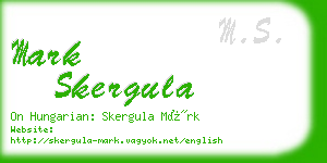 mark skergula business card